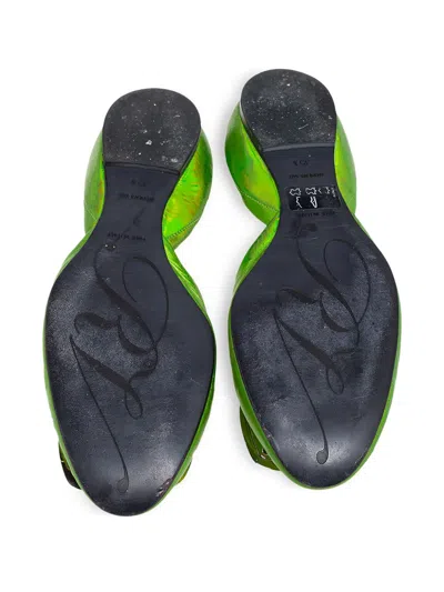 Pre-owned Roger Vivier Vintage Metallic Leather Ballet Flats