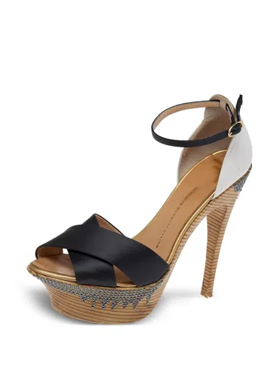 Pre-owned Giuseppe Zanotti Vintage  145mm Cross-strap Platform Sandals
