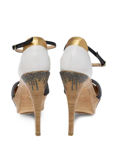 Pre-owned Giuseppe Zanotti Vintage  145mm Cross-strap Platform Sandals