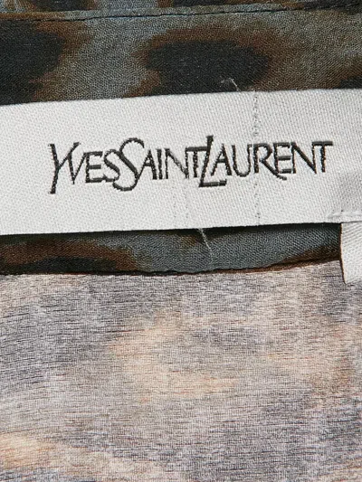 Pre-owned Saint Laurent Leopard-print Sheer Blouse