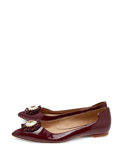 Pre-owned Tory Burch  Patent-finish Ballet Flats