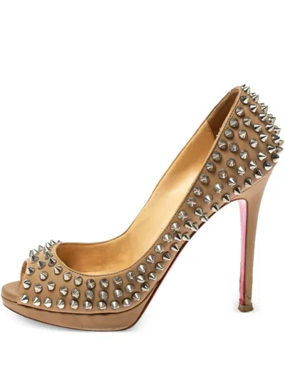 Pre-owned Christian Louboutin 115mm Spike-studded Sandals