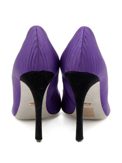 Pre-owned Sergio Rossi Vintage 110mm Pleated Open-toe Pumps