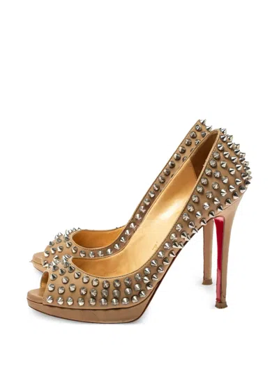 Pre-owned Christian Louboutin 115mm Spike-studded Sandals