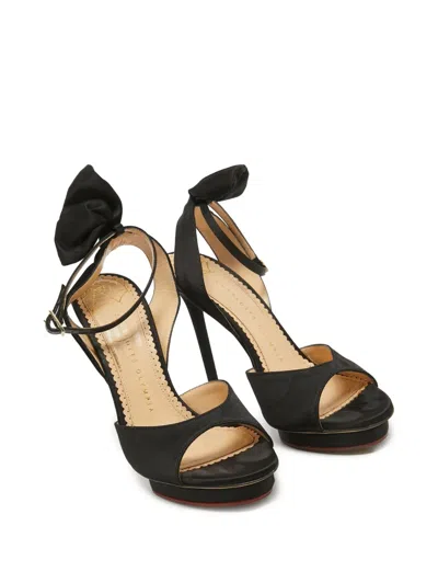 Pre-owned Charlotte Olympia  130mm Wallace Bow-embellished Sandals