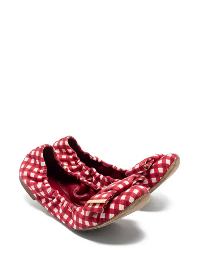 Pre-owned Louis Vuitton Check-print Ballet Flats