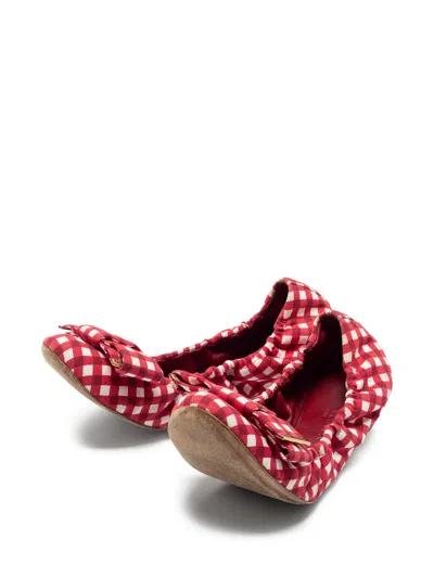 Pre-owned Louis Vuitton Check-print Ballet Flats