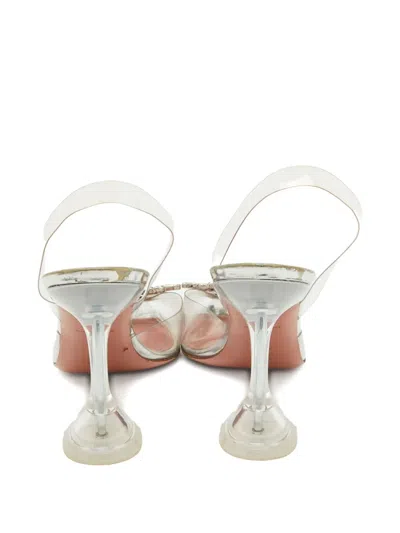 Pre-owned Amina Muaddi Embellished Pointed-toe Mules
