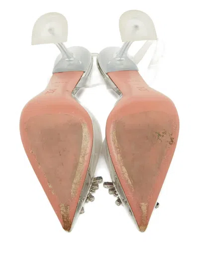 Pre-owned Amina Muaddi Embellished Pointed-toe Mules