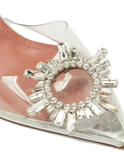 Pre-owned Amina Muaddi Embellished Pointed-toe Mules