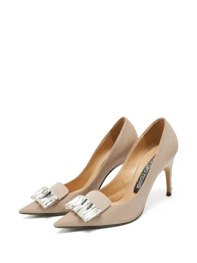 Pre-owned Sergio Rossi Vintage  95mm Crystal-embellished Pumps