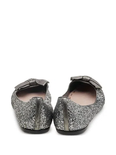 Pre-owned Miu Miu Glitter-embellished Ballet Flats