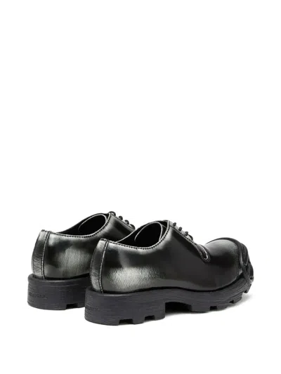 Diesel D-hammer-leather Lace-up Shoes With Oval D Toe Cap In Black