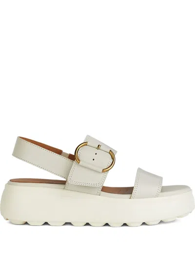 Geox 55mm Spherica Platform Sandals In White