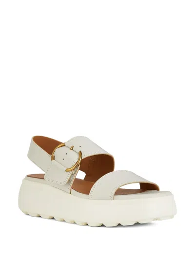 Geox 55mm Spherica Platform Sandals In White