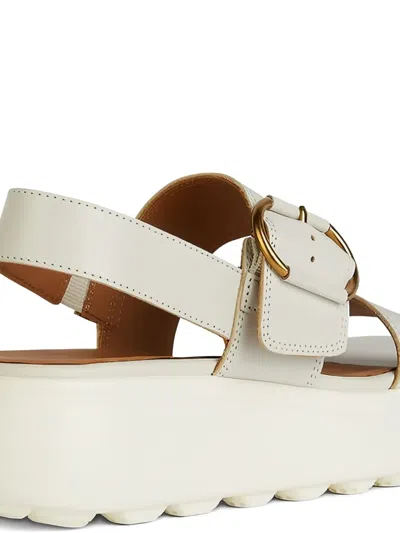 Geox 55mm Spherica Platform Sandals In White