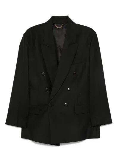 Victoria Beckham Wool Blend Double-breasted Jacket In Black