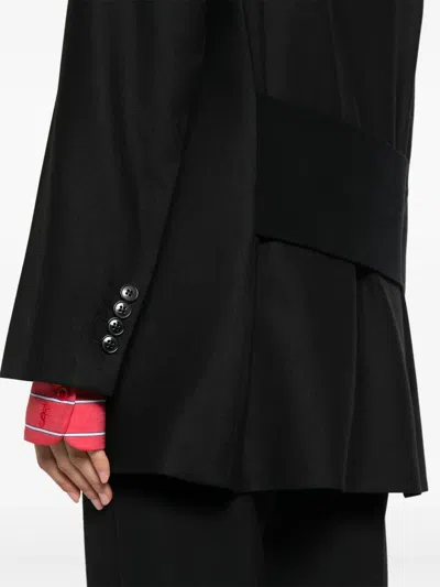 Victoria Beckham Wool Blend Double-breasted Jacket In Black
