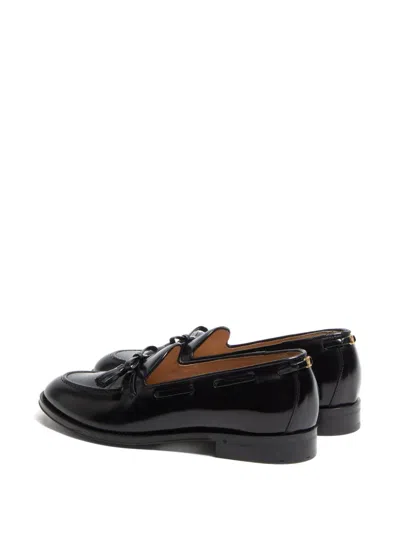 Valentino Bowshire Loafers In Black Glossy Calfskin In Black