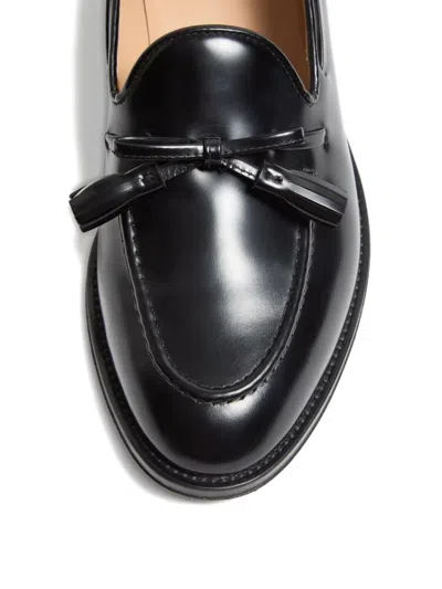 Valentino Bowshire Loafers In Black Glossy Calfskin In Black