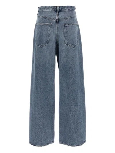 Agolde Wide-leg Jeans With Belt Loops And Five-pocket Style In Blue