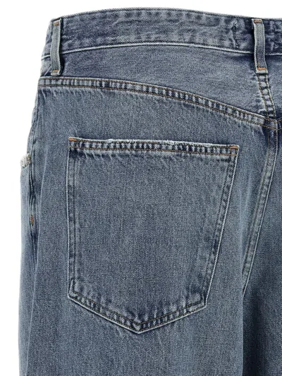 Agolde Wide-leg Jeans With Belt Loops And Five-pocket Style In Blue