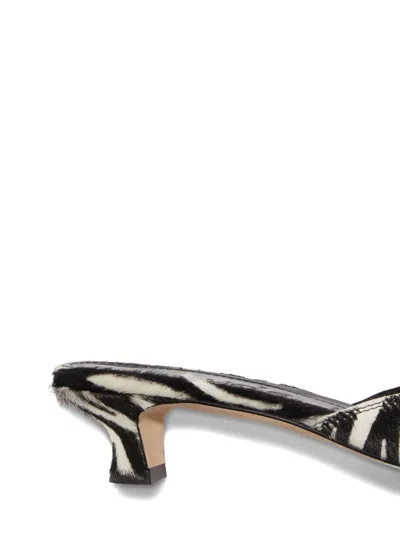 Aeyde Animal Print Kitten Heel Pointed Toe Mules In Black