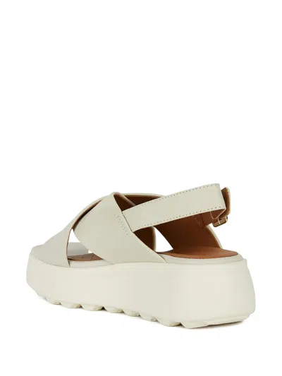 Geox Spherica Crossover Slingback Sandals In White