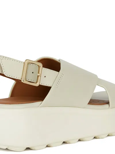 Geox Spherica Crossover Slingback Sandals In White