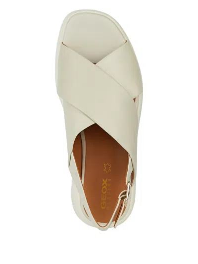 Geox Spherica Crossover Slingback Sandals In White