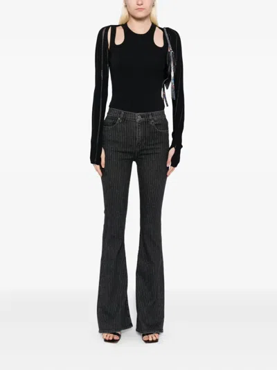 Frame Le High Flare Jeans In Black