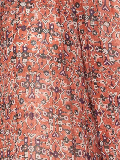 Isabel Marant Étoile Ruffled Collar Printed Long Sleeve Top In Red