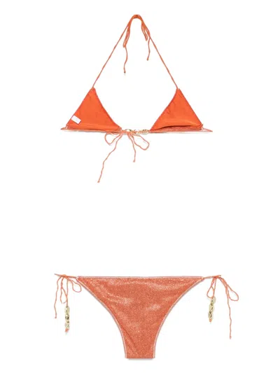 Oseree Glazed Lumière Bikini Set In Orange