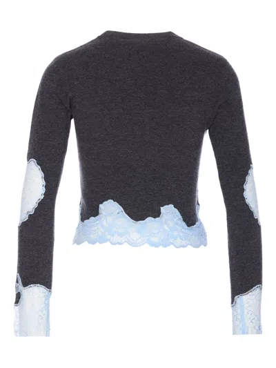 Self-portrait Self Portrait Sweaters Grey In Blue