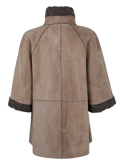 The Jackie Leathers Suede Zip-up Jacket In Brown