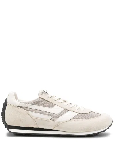 Tom Ford Mesh And Leather-trimmed Suede Sneakers In Neutral