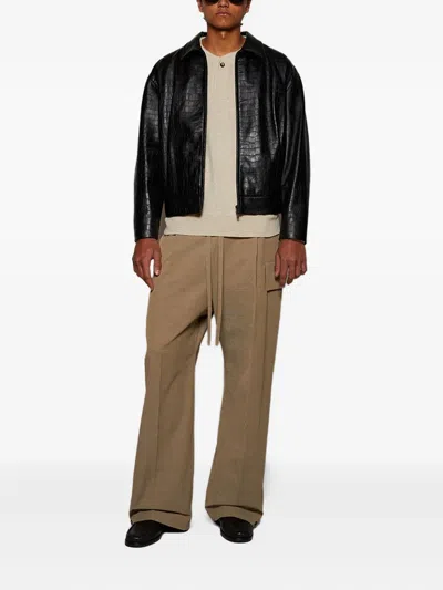 Fear Of God Crocodile-effect Zip-front Jacket In Black