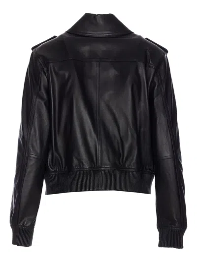 Michael Michael Kors Flap-pocket Leather Jacket In Black