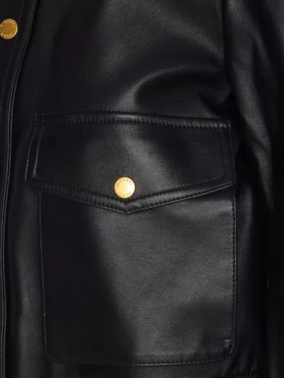 Michael Michael Kors Flap-pocket Leather Jacket In Black