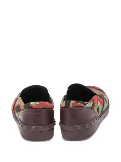 Pre-owned Valentino Garavani Camouflage-print Slip-on Sneakers