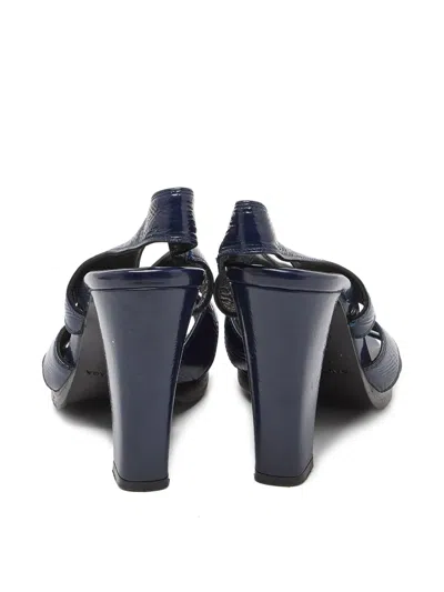 Pre-owned Balenciaga Navy Embellished Open-toe Heels