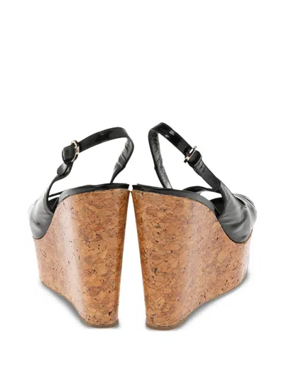 Pre-owned Sergio Rossi Vintage 130mm Patent-finish Wedge Sandals