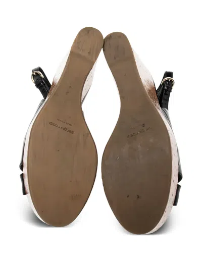 Pre-owned Sergio Rossi Vintage 130mm Patent-finish Wedge Sandals