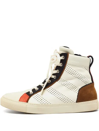 Pre-owned Balmain Perforated High-top Sneakers