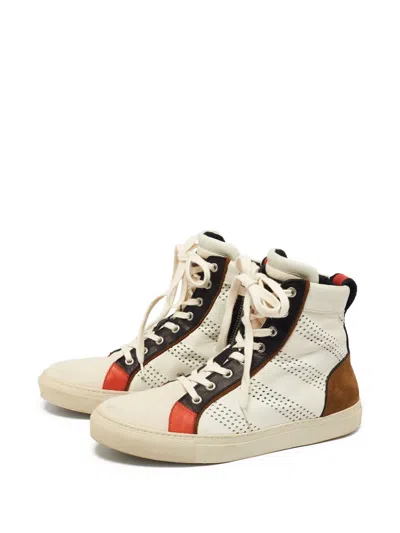 Pre-owned Balmain Perforated High-top Sneakers