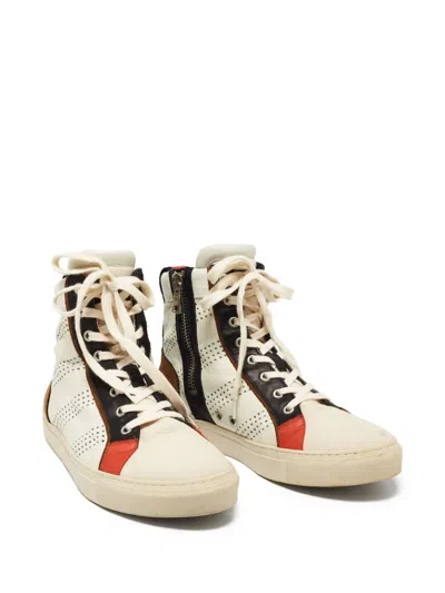 Pre-owned Balmain Perforated High-top Sneakers