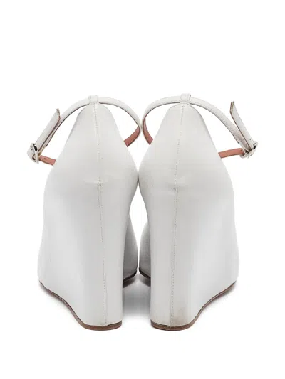 Pre-owned Amina Muaddi  110mm Wedge-heeled Pointed Pumps