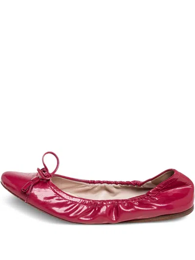 Pre-owned Prada Patent-finish Ballet Flats
