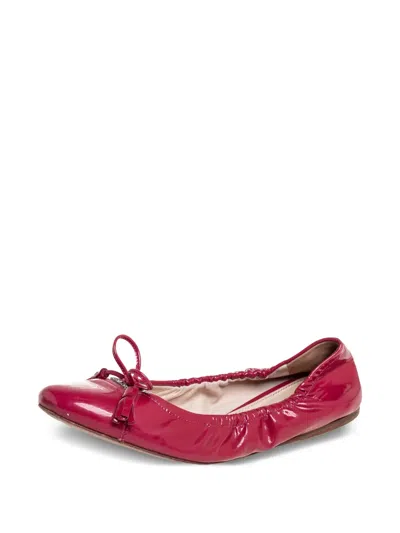 Pre-owned Prada Patent-finish Ballet Flats