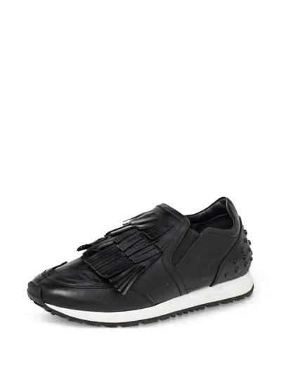 Pre-owned Tod's Vintage  Fringe-embellished Slip-on Sneakers